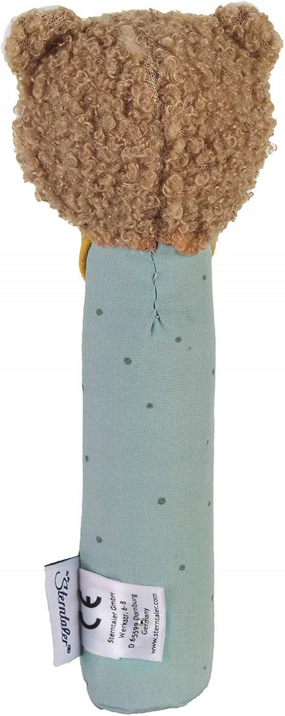 STERNTALER Miś Ben zabawka z piszczałką 17 cm "N. pluszowy miś brązowo-niebieski dla dzieci 0+
