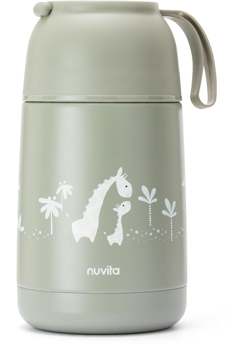 NUVITA 4475 Edelstahl-Speisethermoskanne 620 ml 0+ GIRAFFEN