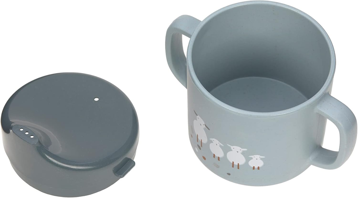LASSIG Sippy Cup Tiny Farmer Sheep pohár s náustkom 150 ml 6 m+