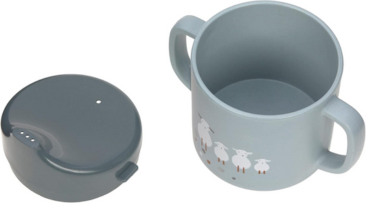 LASSIG Sippy Cup Tiny Farmer Sheep pohár s náustkom 150 ml 6 m+