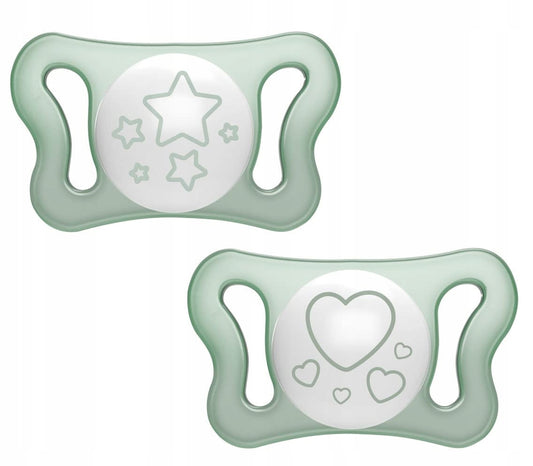 CHICCO MICRO PhysioForma suzetă x2 silicon 0-2m STRĂLUCEȘTE