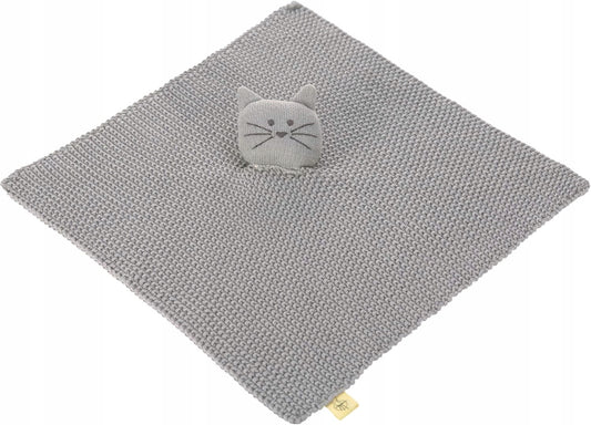 LASSIG Little Chums plapumă tricotată cu pisică de pluș 26 cm