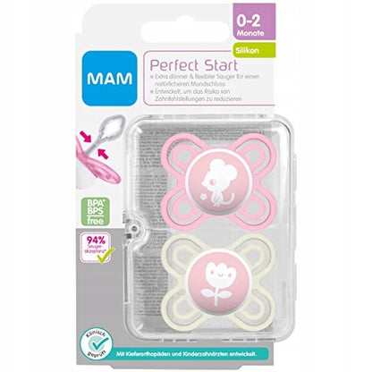 MAM Perfect START upokojujúci cumlík x2 0-2 mesiacov+ box