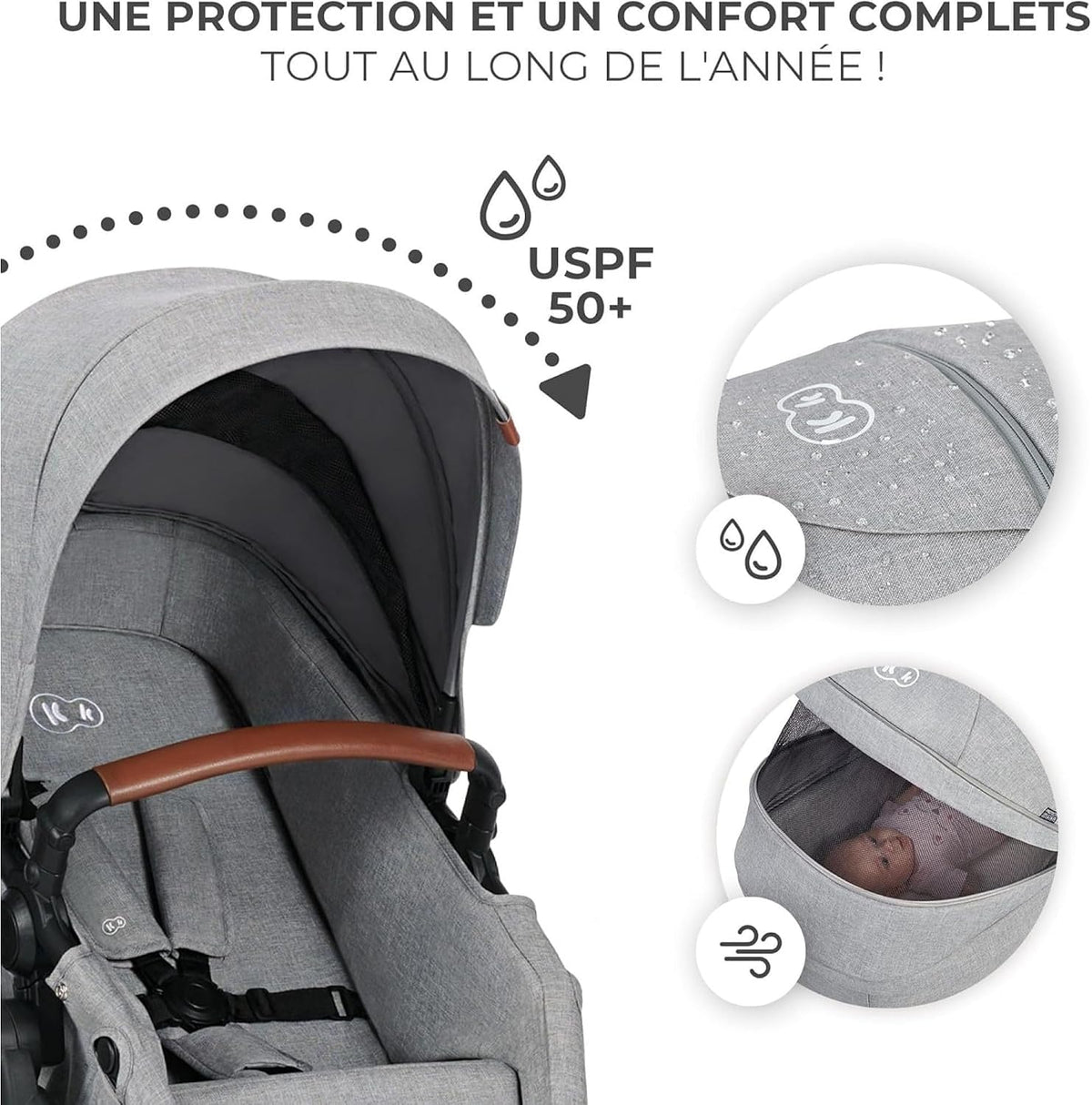 KINDERKRAFT B-TOUR 3v1 multifunkčný kočík do 22kg + autosedačka MINK PRO