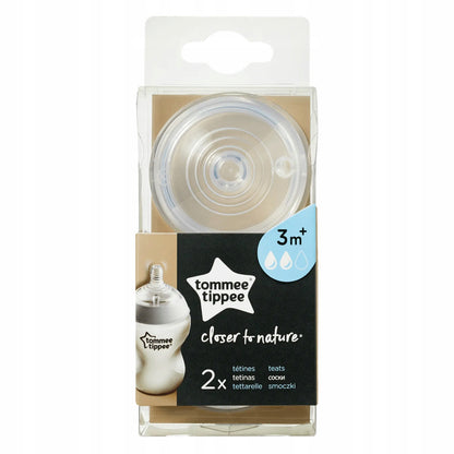 TOMMEE TIPPEE cumlíky do fľaše CLOSER TO NATURE 3 mes.+ x2