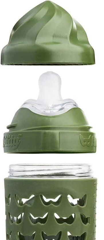 HEROBILITY Hero Eco sklenená fľaša s puzdrom 220 ml 6 m+ cumlík M