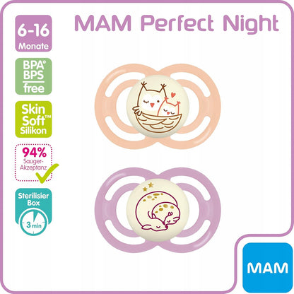 MAM Perfect Night upokojujúci cumlík x2 6-18 mesiacov + box