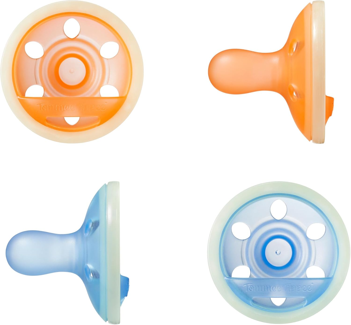 TOMMEE TIPPEE Breast Like upokojujúci cumlík x4 6 – 18 mesiacov SVETIACI