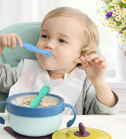 VICLOON súprava silikónových lyžičiek na tuhú stravu 4 kusy 11 cm