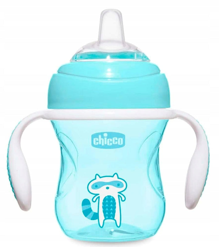 CHICCO Transition Cup netečúci pohár s náustkom a úchytmi 200 ml 4 m+