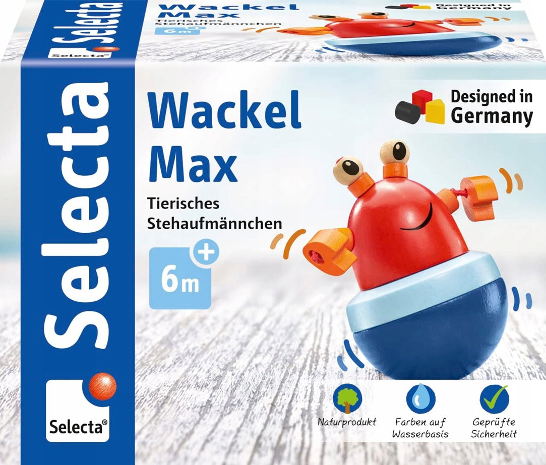 SELECTA Váňa-Vstaň neprevrátiteľná drevená hračka KRAB 10 cm