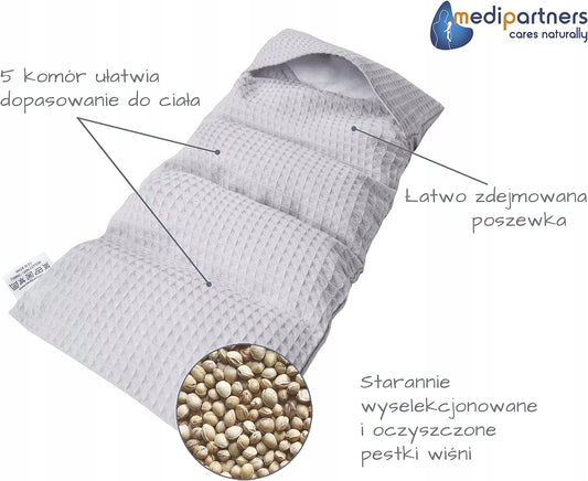 MEDIPARTNERS termofor s čerešňovými kôstkami VEĽKÝ 800g 60x20 cm