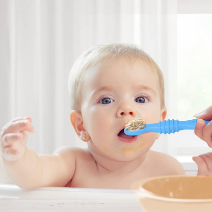 VICLOON súprava silikónových lyžičiek na tuhú stravu 4 kusy 11 cm