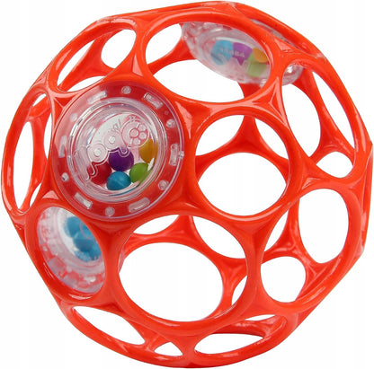 BRIGHT STARTS Oball Rattle hryzadlo s úchytom a hrkálkami 10 cm