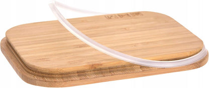LASSIG Garden Explorer oceľovo-bambusový desiatový box 12,7 × 17,5 cm