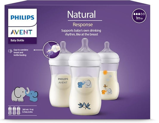 PHILIPS AVENT Natural RESPONSE fľaša 260 ml 1 mesiac+ x3 DEKOR