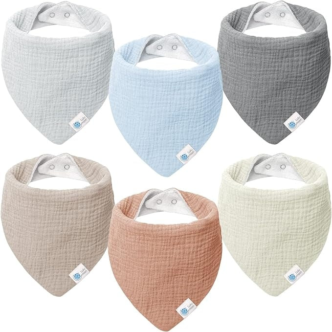 LULU MOON podbradníky typu bandana na cvoky 0–36 mes. x6