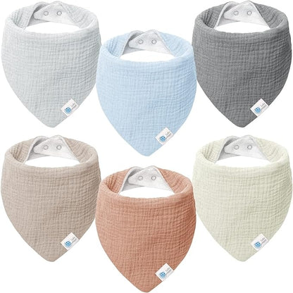 LULU MOON podbradníky typu bandana na cvoky 0–36 mes. x6