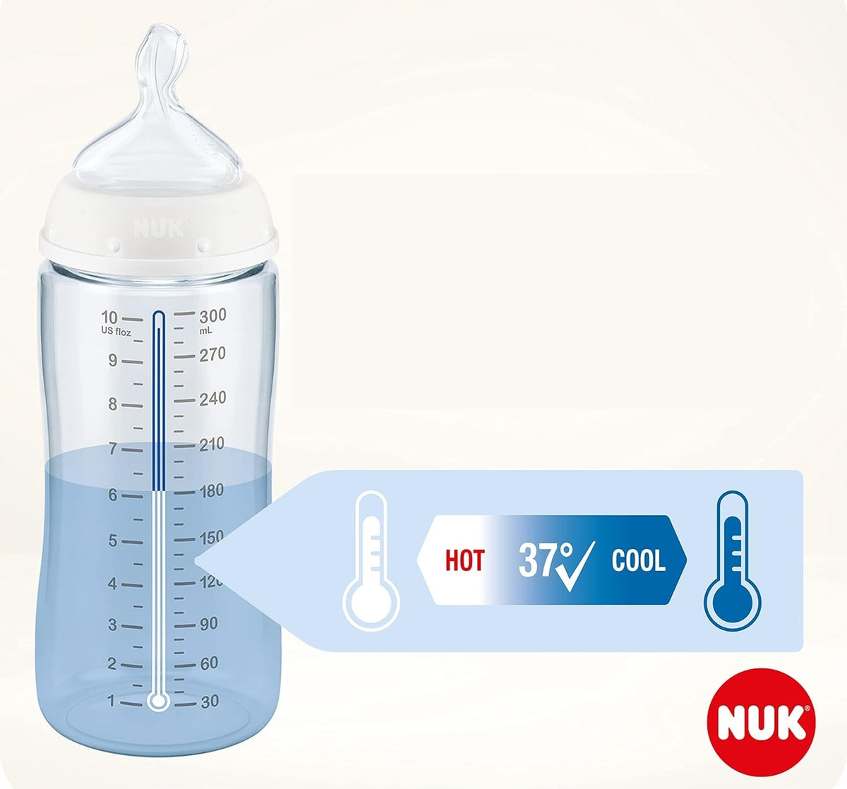 NUK First Choice+ 6-18 m FĽAŠA 300 ml s indikátorom teploty