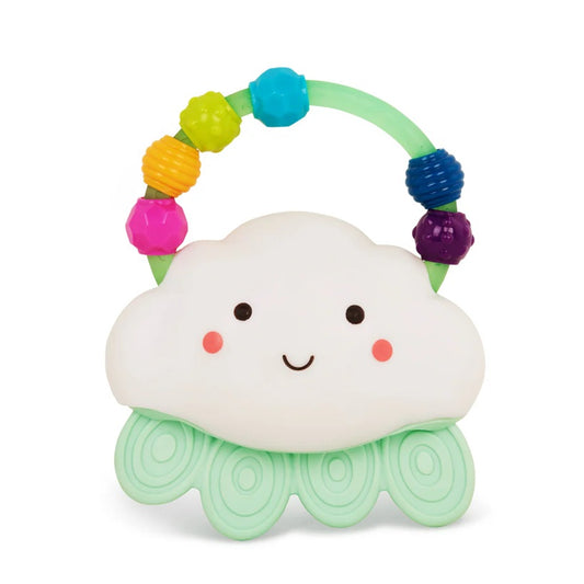 B.TOYS Rain-Glow Squeeze silikónová lampička s hryzadlom OBLAČIK 11x13 cm