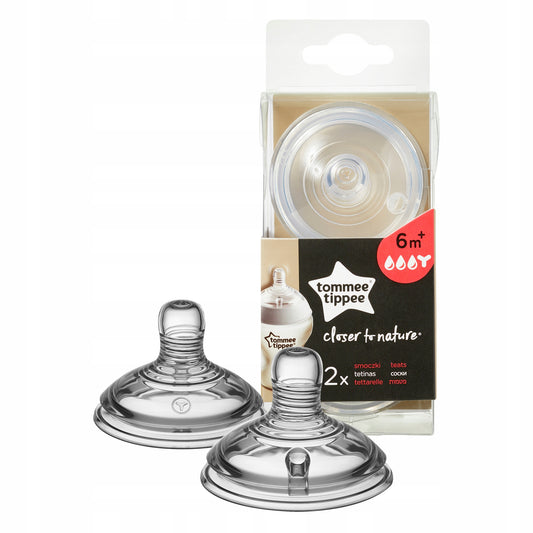 TOMMEE TIPPEE fopspeen voor fles CLOSER TO NATURE 6m+ x2