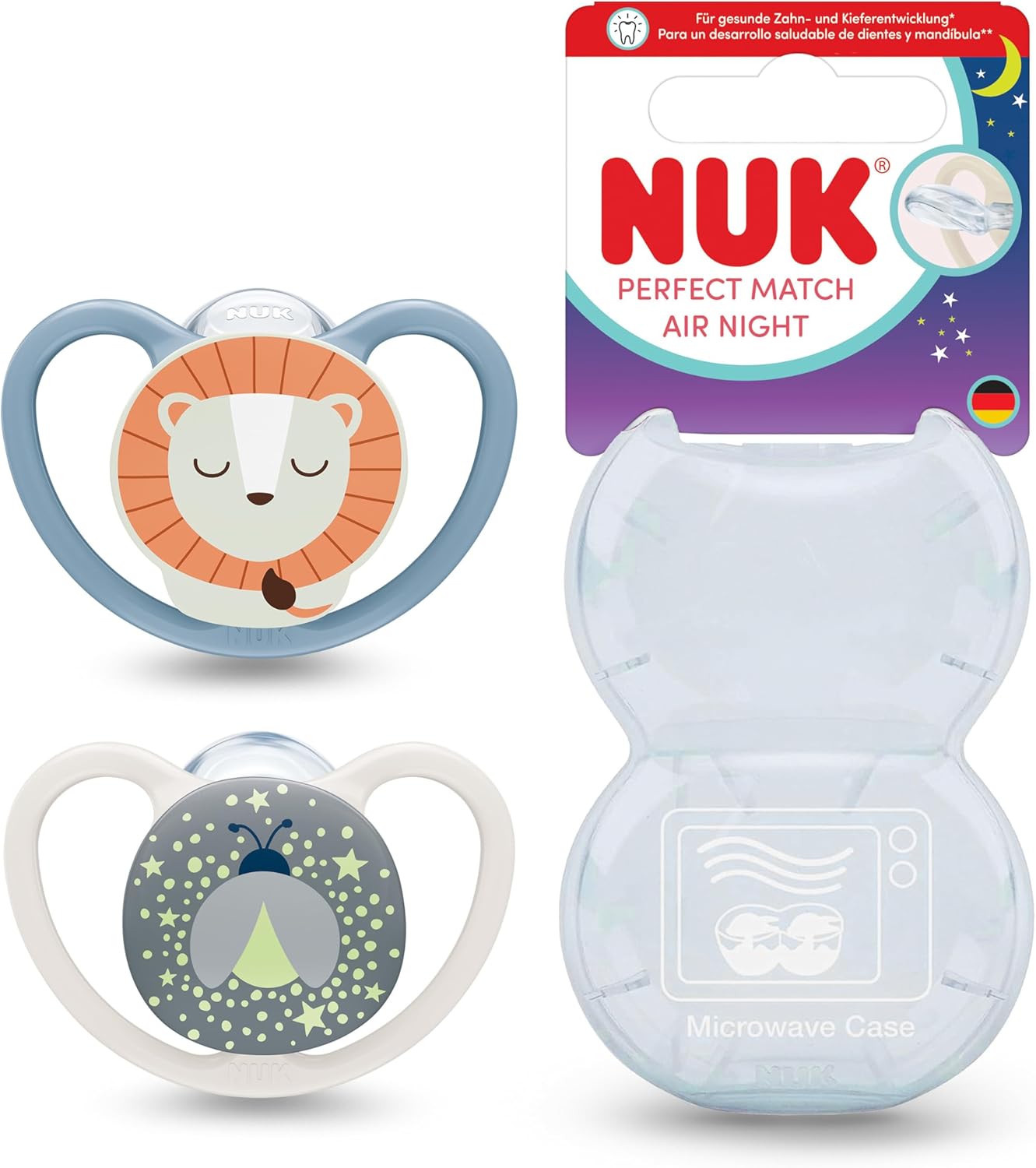 NUK Perfect Match Air Night suzetă de calmare 0-6m x2