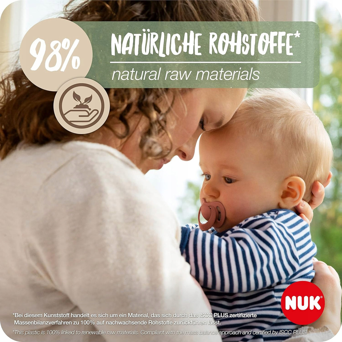 NUK for Nature upokojujúci cumlík x 2, latex, 18-36 mesiacov