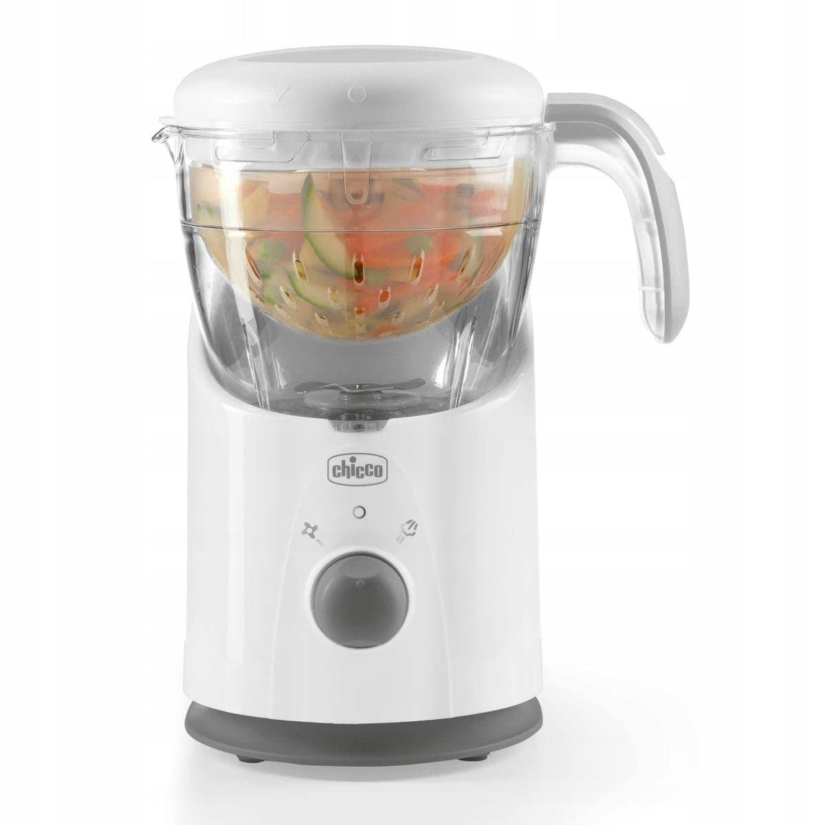 CHICCO Easy Meal 4w1 robot kuchenny 1550 ml biały z funkcją gotowania, miksowania i szatkowania