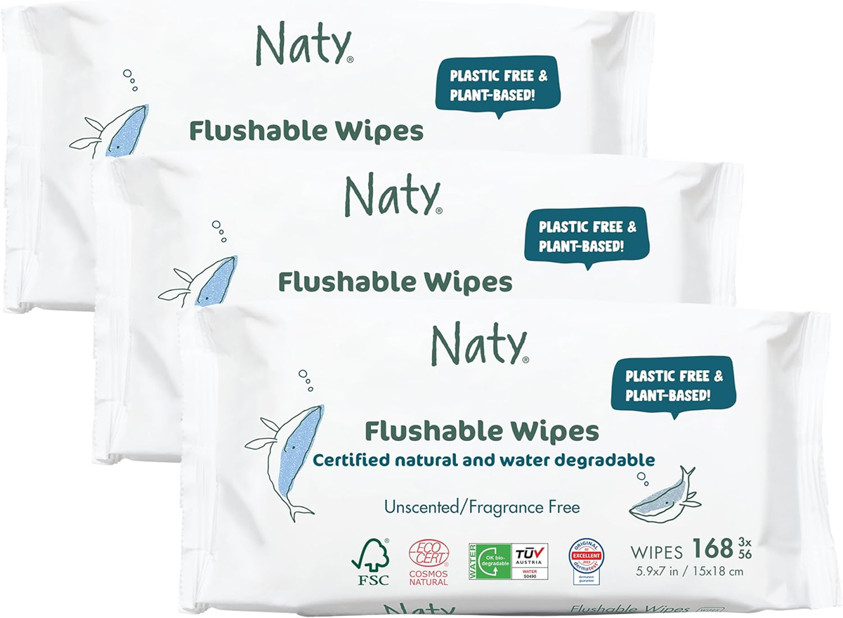 ECO BY NATY vlhčené obrúsky 3 x 56 splachovateľné kompostovateľné