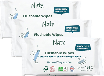 ECO BY NATY vlhčené obrúsky 3 x 56 splachovateľné kompostovateľné
