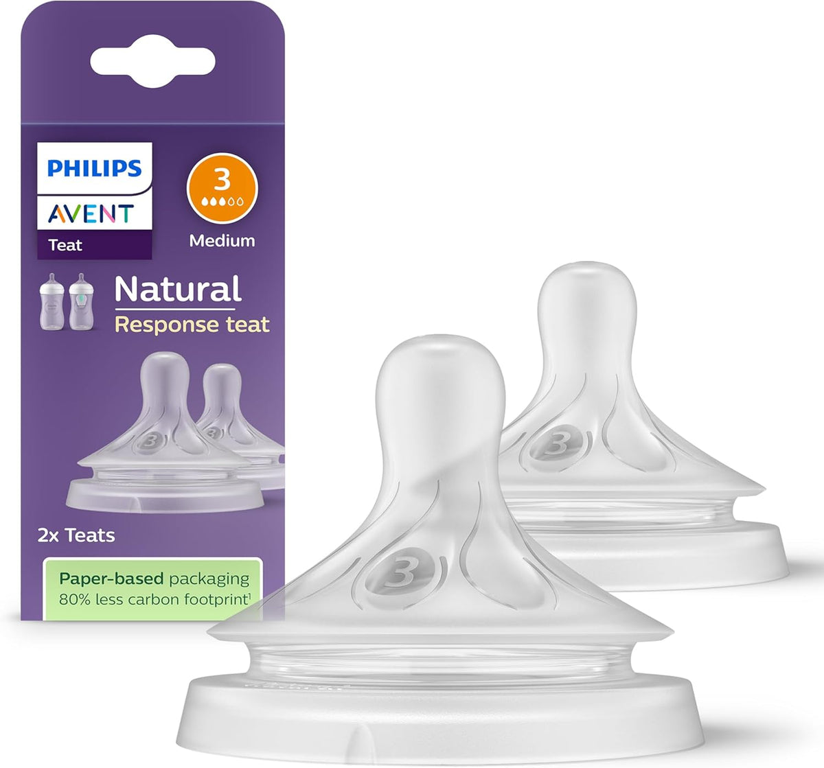 Philips Avent Natural Response cumlík na fľašu (3) 1m+ x2