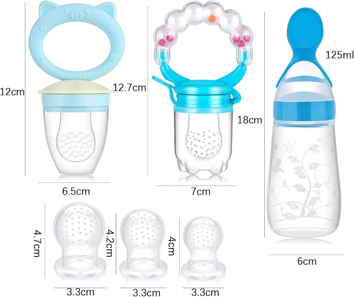 KOSHINE cumlík na ovocie 2 kusy, 5 náustkov + lyžička 125 ml a retiazka