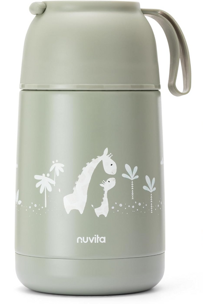 NUVITA 4475 jedálenská termoska z nehrdzavejúcej ocele 620 ml 0+ ŽIRAFY