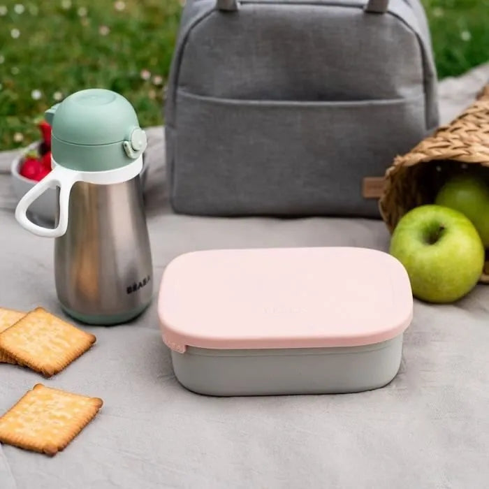 BEABA desiatový box lunchbox z NEREZOVEJ ocele 760 ml s priehradkami