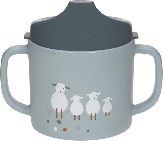 LASSIG Sippy Cup Tiny Farmer Sheep pohár s náustkom 150 ml 6 m+
