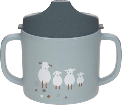 LASSIG Sippy Cup Tiny Farmer Sheep pohár s náustkom 150 ml 6 m+