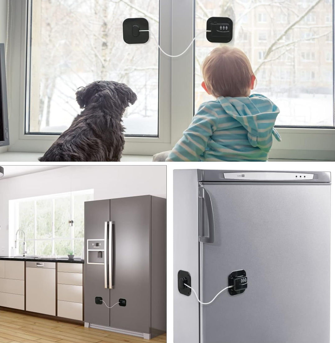 CHILD SAFETY LOCK Zámok na skrinky a zásuvky s číselným kódom, 2 kusy