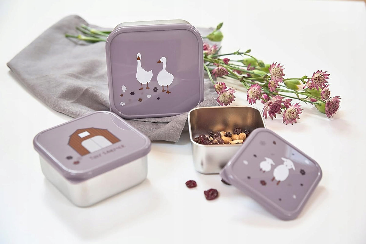 LASSIG Snackbox oceľové KRABIČKY NA OBČERSTVENIE x3
