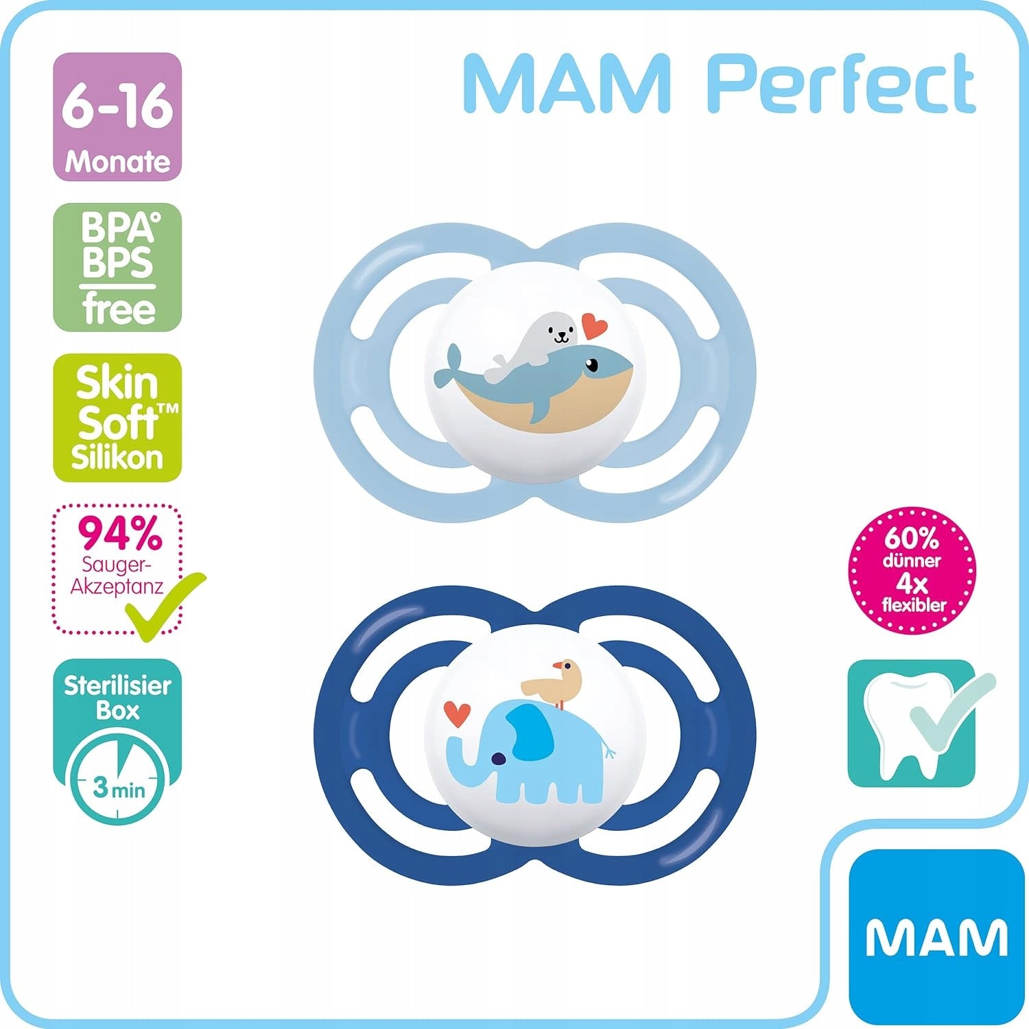 MAM Perfect cumlík x2 6 – 16 mes. + box