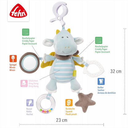 FEHN závesná hračka s hrkálkou DRAK 32x23 cm
