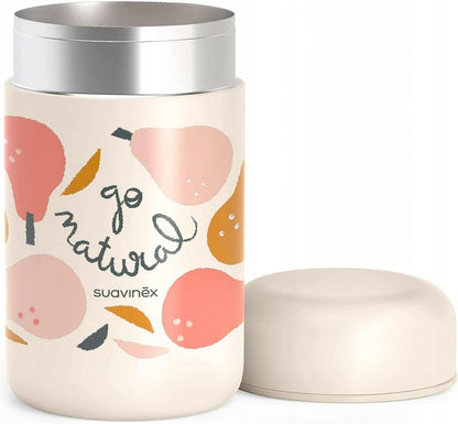 SUAVINEX Go Natural oceľová termoska na jedlo 400 ml