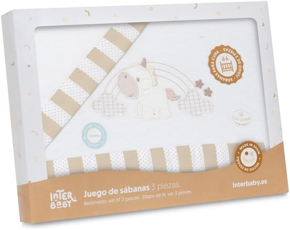 INTERBABY 3-dielna súprava posteľnej bielizne 60x120 / 40x60 / 110x155