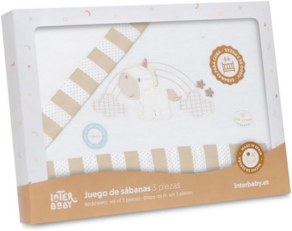INTERBABY 3-dielna súprava posteľnej bielizne 60x120 / 40x60 / 110x155