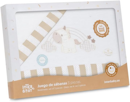 INTERBABY 3-dielna súprava posteľnej bielizne 60x120 / 40x60 / 110x155