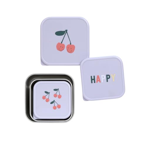 Lässig Happy Fruits oceľové nádoby na občerstvenie 3 ks