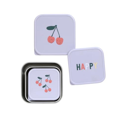 Lässig Happy Fruits oceľové nádoby na občerstvenie 3 ks