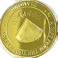 BRADOC Zúbková víla pozlátená kovová minca pod vankúš 4 cm DIAMANT