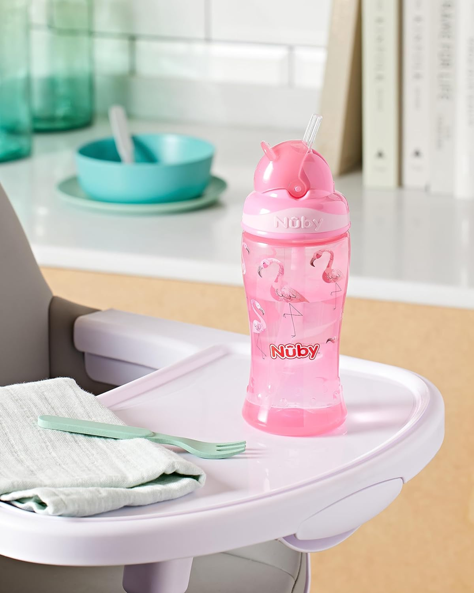NUBY Flip-it Cup netečúci pohár so slamkou 12 m+ 360 ml