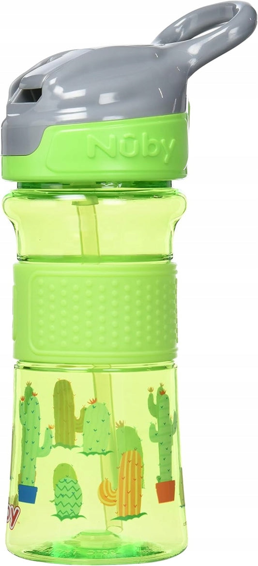 NUBY Flip-it Cup tritanový hrnek netekoucí se slámkou a náustkem 3 m+ 360 ml
