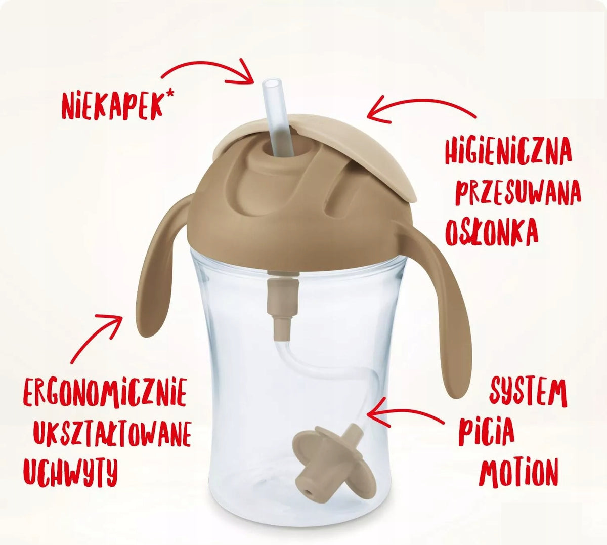 NUK Motion Cup nekvapkáci s flexibilnou slamkou 8 m+